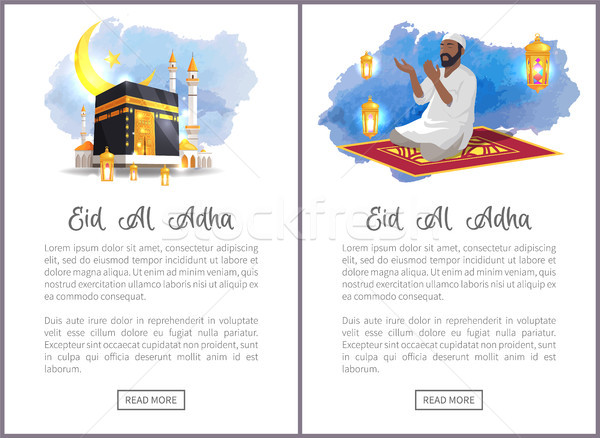 Eid Al Adha Holiday Internet Vertical Posters Set Stock photo © robuart