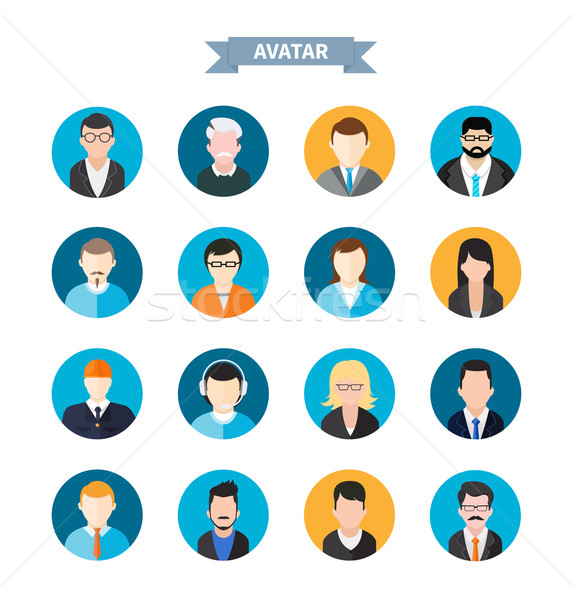 Set of stylish avatars man and woman icons Stock photo © robuart