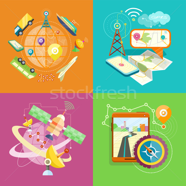 Mobile GPS navigation, travel and tourism Stock photo © robuart