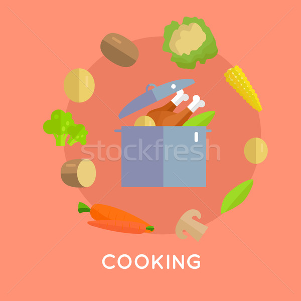 Cuisson illustration design vecteur poulet [[stock_photo]] © robuart