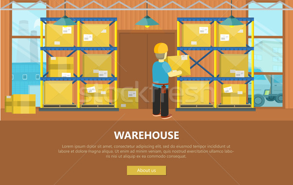 Warehouse Interior Banner Stock photo © robuart