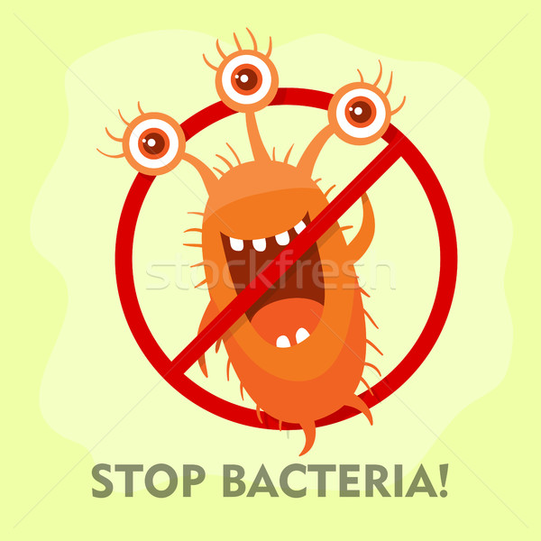 Stop baktériumok rajz nem vírus felirat Stock fotó © robuart