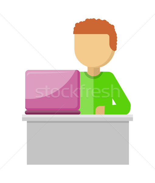Office Worker Illustration. Man with Notebook Stock photo © robuart