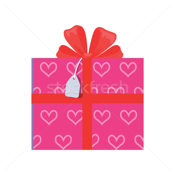 Festive Giftbox wrapped in Paper with Pink Hearts Stock photo © robuart