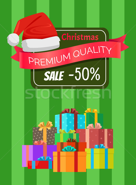 Prémium minőség karácsony vásár hirdetés címke Stock fotó © robuart
