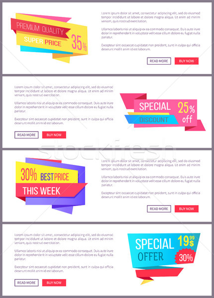 Set Sale Special Offer Order Now Web Poster Vector Stock photo © robuart