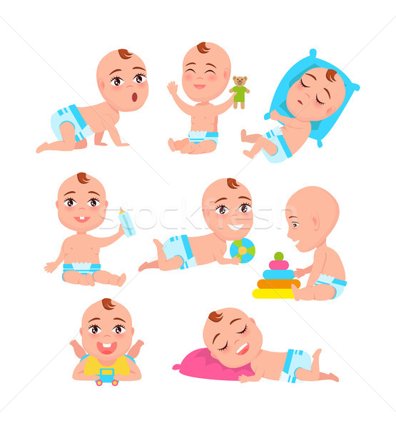 Babys Activities Collection Vector Illustration Stock photo © robuart