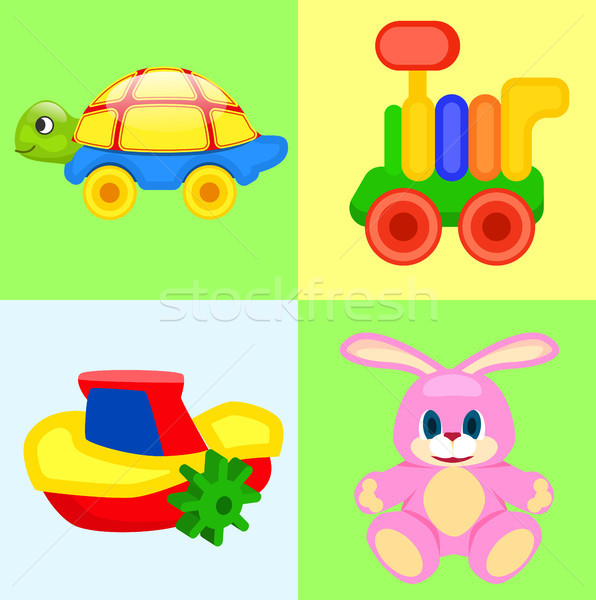 Four Playthings for Children Colorful Poster. Stock photo © robuart