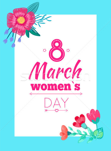 8 March Womens Day Postcard Vector Illustration Stock photo © robuart