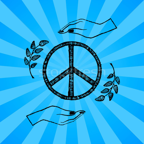 International Peace Day Vector Illustration Blue Stock photo © robuart