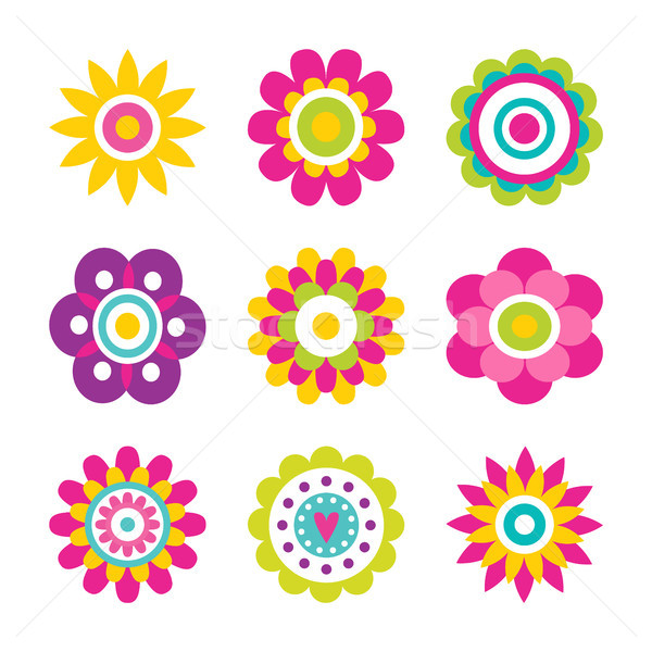 Flowers Blooming Collection Vector Illustration Stock photo © robuart