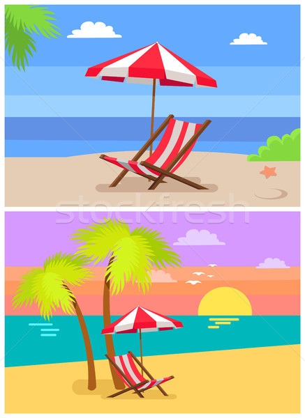 [[stock_photo]]: été · plage · coloré · vecteur · lumineuses · ciel