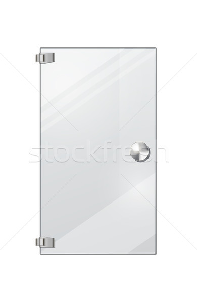 Transparent Door on Grey Checkered Background Stock photo © robuart
