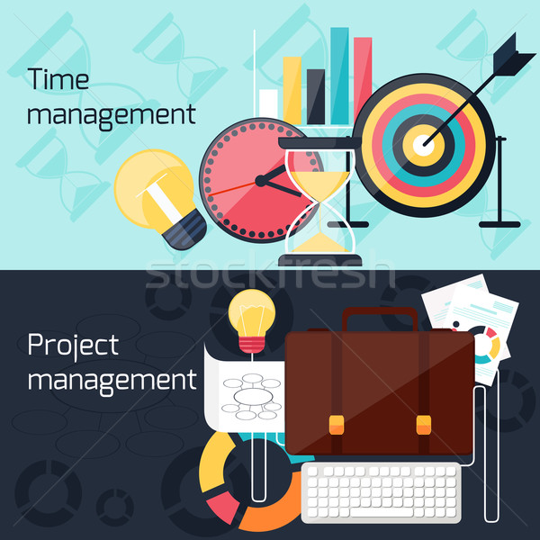 Project and time management flat design concept Stock photo © robuart