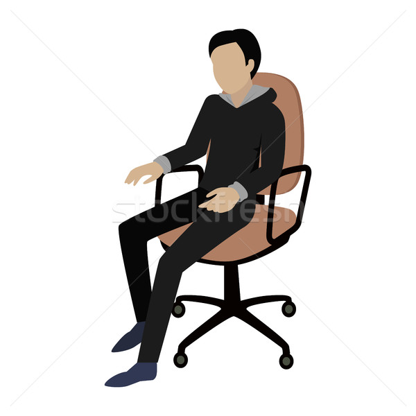 Man Sitting on the Chair and Listening Attentively Stock photo © robuart