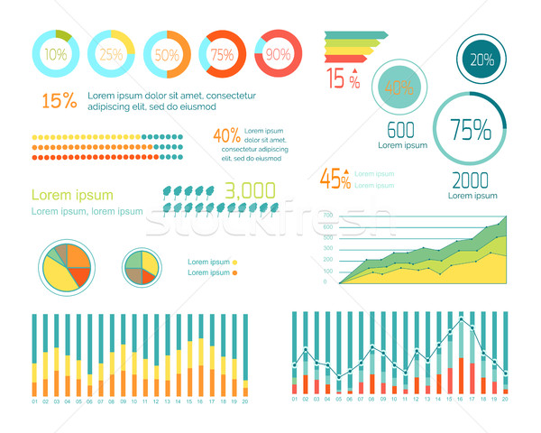 Szett elemek szél infografika vektor grafikonok Stock fotó © robuart