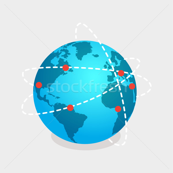 Earth and Online Shops Net Isolated Illustration Stock photo © robuart