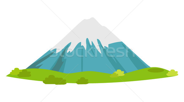 Snowy Mountain with Green Meadow at Foot Vector Stock photo © robuart