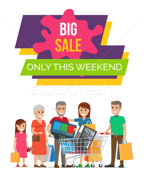 Big Sale This Weekend Poster Vector Illustration Stock photo © robuart