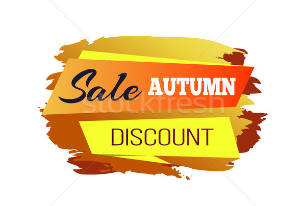 Sprzedaży jesienią zniżka plakat pomarańczowy żółty Zdjęcia stock © robuart