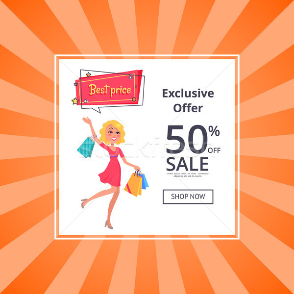 Exclusive Offer 50 Percent Sale Poster Online Stock photo © robuart