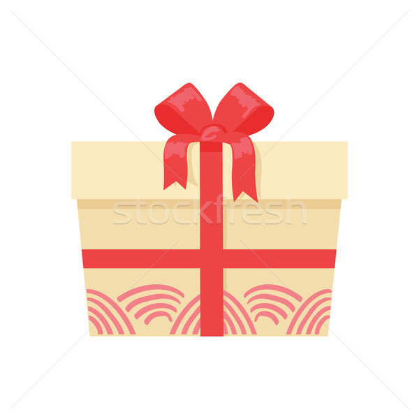 Szkatułce dekoracyjny rysunek papier pakowy czerwony polu Zdjęcia stock © robuart
