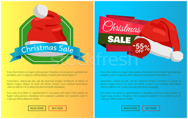 Hot prijzen kerstman hoeden promo Stockfoto © robuart