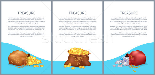 Treasure Posters with Text Vector Illustration Stock photo © robuart