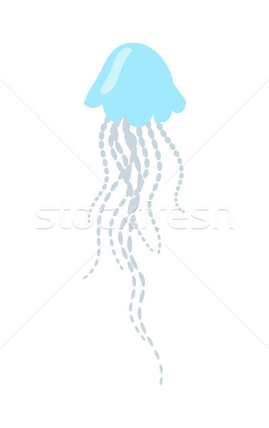 Albastru meduză desen animat vector izolat Imagine de stoc © robuart