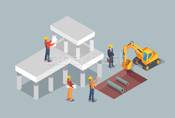 Building Process, Colorful Vector Illustration Stock photo © robuart