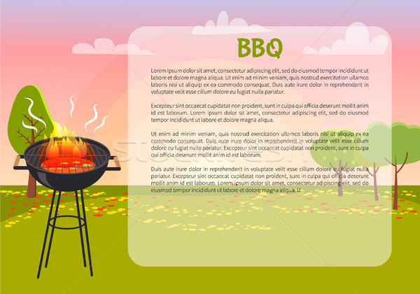 BBQ poszter természet szöveg minta grill Stock fotó © robuart