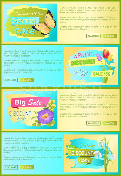 Spring Discount New Offer Set Vector Illustration Stock photo © robuart