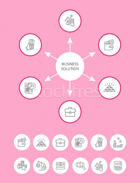 Stock photo: Busines Solution Vector Icons Set, Color Poster