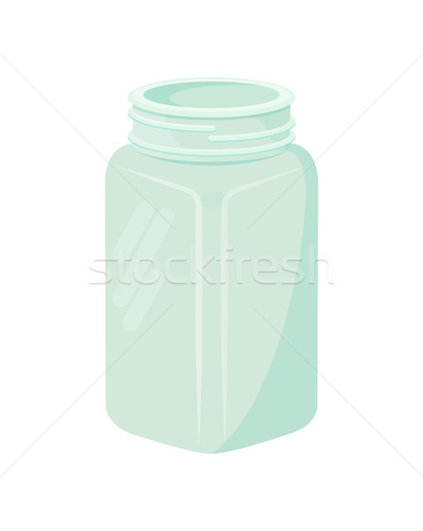 Stock photo: Empty Glass Jar Mug Isolated on White Background