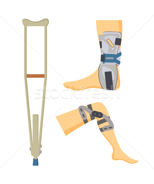 Crutch and Adjustments Set Vector Illustration Stock photo © robuart