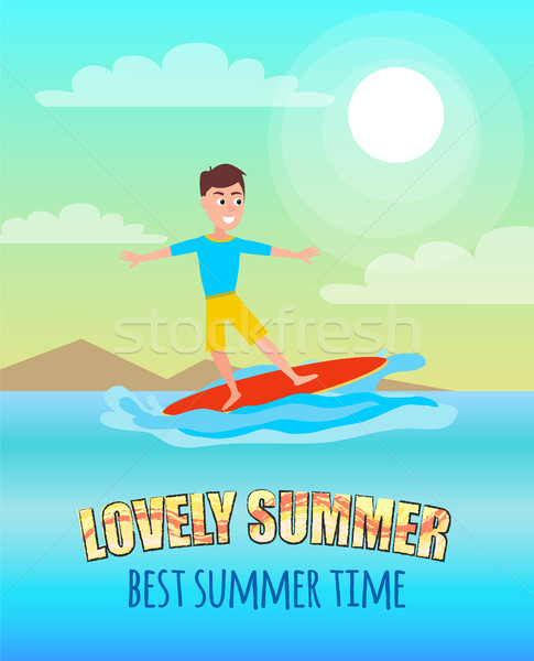 Sommer besten Sommerzeit Plakat Surfen Sport Stock foto © robuart