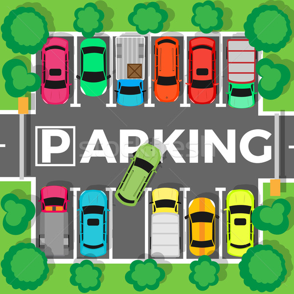 Parking Top View Vector Illustration Stock photo © robuart