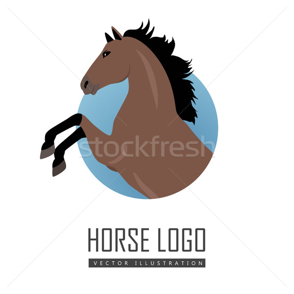 Rearing Sorrel Horse Logo Stock photo © robuart