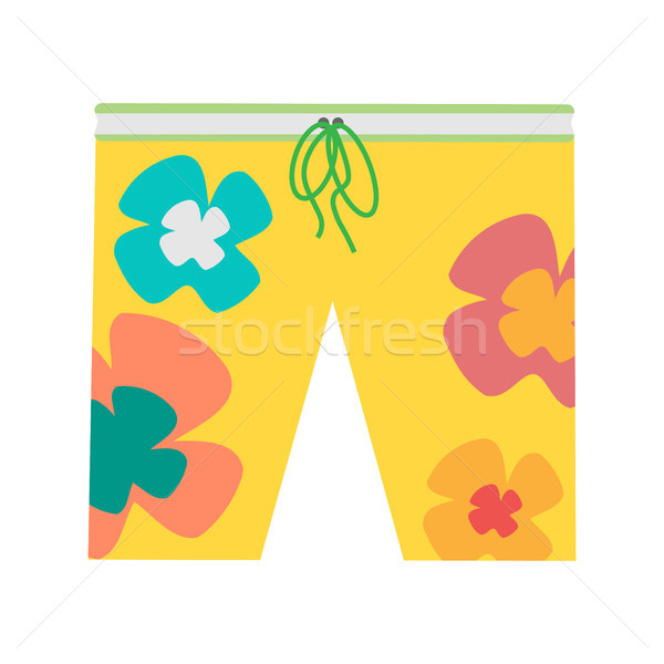 Plajă pantaloni scurti proiect floare vector stil vară Imagine de stoc © robuart