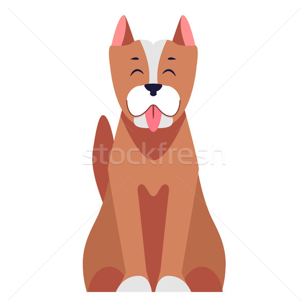 Cute psa cartoon wektora ikona posiedzenia Zdjęcia stock © robuart