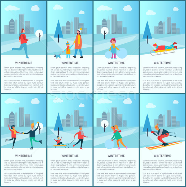 Wintertime Collection and Text Vector Illustration Stock photo © robuart