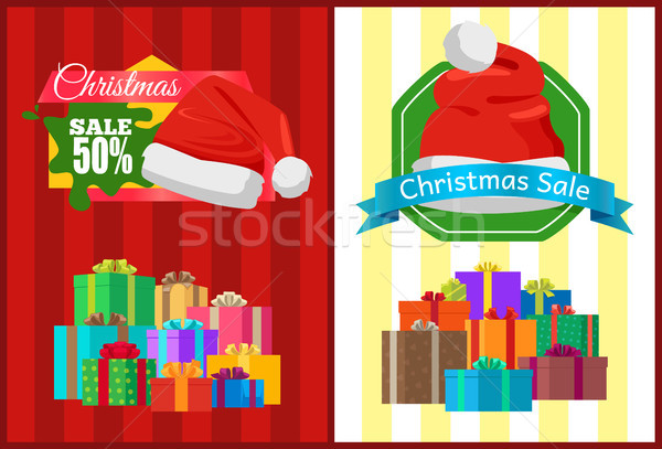 Zdjęcia stock: Christmas · sprzedaży · plakat · obecnej · promo · etykiety