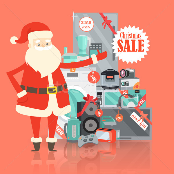 Christmas Big Sale from Santa Claus in Storehouse Stock photo © robuart