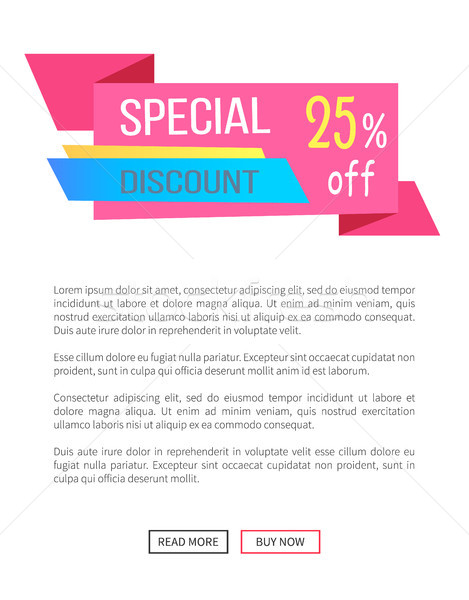 Special Discount 25 Off Promo Web Poster Vector Stock photo © robuart