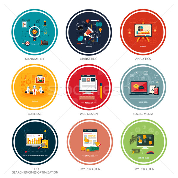 Icons for web design, seo, social media Stock photo © robuart