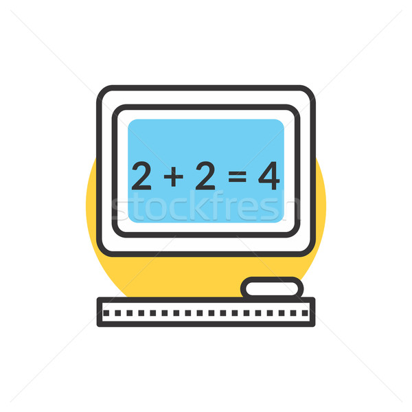 Lehre elementare Mathematik interaktive Bord Text Stock foto © robuart