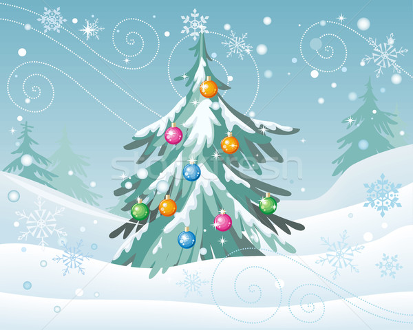 Inverno vacanze vettore design stile albero di natale Foto d'archivio © robuart