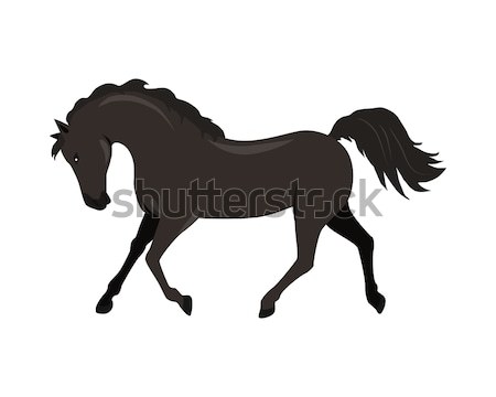 Cavallo design esecuzione nero stile vettore Foto d'archivio © robuart