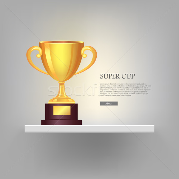 Super Golden Cup with Two Handles Pink Background. Stock photo © robuart