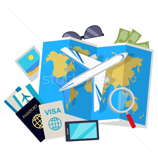 Travel Conceptual Flat Style Vector Web Banner Stock photo © robuart